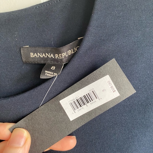 Banana Republic Navy Sheath Ruffle Sleeve Dress - Picture 4 of 7